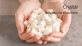  Presentation with sugar cubes - Slide set featuring female hands holding sugar cubes background and a coral colored foreground