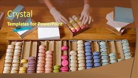  Presentation with packs - Slide set enhanced with female-hands-in-gloves-packs background and a tawny brown colored foreground