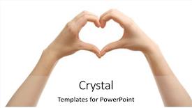  Presentation with hands the shape of a heart - Amazing presentation theme having female hands in heart shape backdrop and a white colored foreground