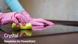  Presentation with rubber gloves - Cool new PPT theme with female hands in pink rub backdrop and a tawny brown colored foreground