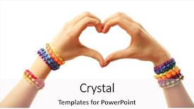  Presentation with hands heart - PPT theme enhanced with female hands in shape background and a sky blue colored foreground