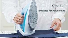  Presentation with ironing - Audience pleasing presentation design consisting of female hands ironing t-shirt on ironing board backdrop and a lemonade colored foreground
