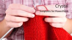  Presentation with knitting - Audience pleasing presentation consisting of female hands knitting with spokes backdrop and a lemonade colored foreground