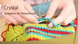  Presentation with knitting - Presentation with female-hands-knitting-with-spokes background and a lemonade colored foreground