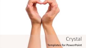  Presentation with hands heart - Slide set featuring female hands making sign heart by fingers isolated on white background beautiful hands of woman with copy space love concept on valentine day background and a lemonade colored foreground