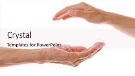  Presentation with old young - PPT theme enhanced with female hands on white background background and a lemonade colored foreground