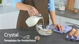 Presentation with dough - PPT theme having female-hands-preparing-dough background and a gray colored foreground