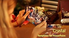  Presentation with broken heart - Audience pleasing theme consisting of female hands tearing family backdrop and a tawny brown colored foreground