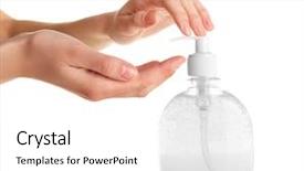  Presentation with liquid - Slides enhanced with female hands using liquid soap isolated on white background and a white colored foreground