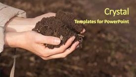  Presentation with black female - Beautiful slide set featuring female hands with black soil backdrop and a tawny brown colored foreground