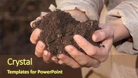  Presentation with black children babies hands - Audience pleasing presentation theme consisting of female hands with black soil backdrop and a tawny brown colored foreground