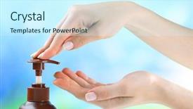  Presentation with colorful hands - Slide deck enhanced with cream on colorful blur background and a cool aqua colored foreground