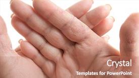  Presentation with dermatitis - Beautiful PPT theme featuring female hands with dermatitis closeup backdrop and a coral colored foreground