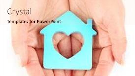  Presentation with white house - Presentation design featuring female-hands-with-model background and a lemonade colored foreground