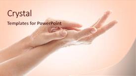  Presentation with skin color - Amazing slides having female hands with scrub backdrop and a lemonade colored foreground