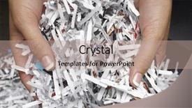  Presentation with destruction documents - Beautiful presentation theme featuring documents destruction - closeup of female hands backdrop and a coral colored foreground