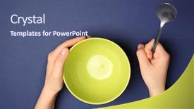  Presentation with spoon - Presentation having female hands with spoon background and a ocean colored foreground