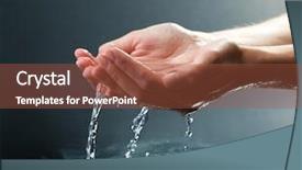  Presentation with water color hands - PPT layouts having female hands with water splashing background and a red colored foreground
