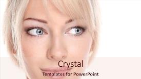  Presentation with beautiful young woman getting face - Amazing PPT layouts having female healthcare - portrait of beautiful young woman backdrop and a  colored foreground