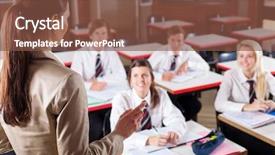  Presentation with elementary school career day and technology and black female teacher - Audience pleasing presentation theme consisting of female high school teacher teaching backdrop and a tawny brown colored foreground