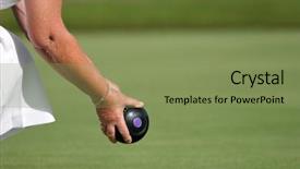  Presentation with holding hands - Colorful presentation enhanced with female holding a lawn backdrop and a seafoam green colored foreground