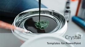  Presentation with green house - Slides enhanced with female-house-painter-mixes-black background and a lemonade colored foreground