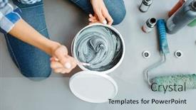  Presentation with black female - Theme enhanced with female-house-painter-mixes-black background and a light gray colored foreground