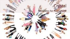  Presentation with business re engineering - Beautiful presentation theme featuring female icons people - isolated crowds business backdrop and a lemonade colored foreground