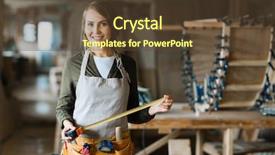  Presentation with labor - Theme enhanced with female in workshop background and a tawny brown colored foreground