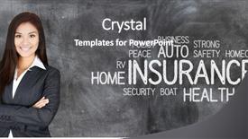  Presentation with life insurance - Presentation theme with female insurance agent who is background and a dark gray colored foreground