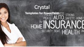  Presentation with life insurance - Amazing PPT theme having female insurance agent who is backdrop and a dark gray colored foreground