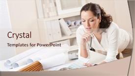  Presentation with interior designer - Colorful slides enhanced with female interior designer working backdrop and a lemonade colored foreground