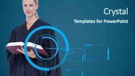  Presentation with animation - Slide deck having female judge with book background and a  colored foreground