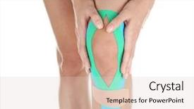  Presentation with knee - Beautiful PPT theme featuring female knee with physio tape backdrop and a lemonade colored foreground