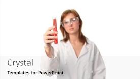  Presentation with technical - PPT theme enhanced with female lab technical performing an experiment background and a light gray colored foreground