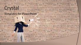  Presentation with box carton - Beautiful presentation theme featuring female leaders - businesswoman wearing carton box backdrop and a  colored foreground