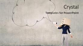  Presentation with carton fungi - Slide deck having female leaders - businesswoman wearing carton box background and a  colored foreground