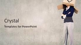  Presentation with carton fungi - Colorful presentation theme enhanced with female leaders - confident businesswoman wearing carton box backdrop and a lemonade colored foreground