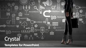  Presentation with service oriented architectures - Slides with female leaders - determined and goal oriented background and a  colored foreground