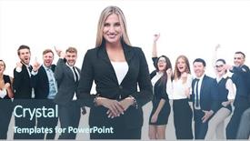  Presentation with successful - Colorful PPT theme enhanced with female leaders - happy successful business team isolated backdrop and a  colored foreground