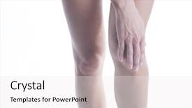  Presentation with health-care - Audience pleasing slides consisting of inflamation - closeup of female leg backdrop and a white colored foreground