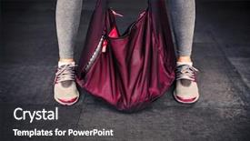  Presentation with bag iv fluid closeup saline - PPT layouts with female legs and sports bag background and a  colored foreground