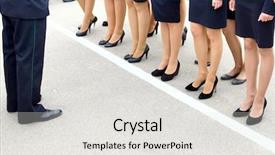  Presentation with female - Audience pleasing presentation theme consisting of female legs in a rank backdrop and a light gray colored foreground