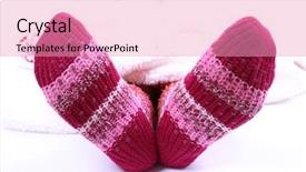  Presentation with socks - Audience pleasing slide deck consisting of female legs in colorful socks isolated on white backdrop and a coral colored foreground