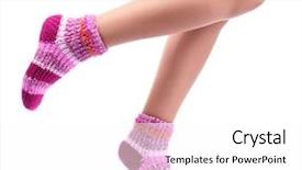  Presentation with bright colorful candy isolated - Amazing presentation design having female legs in colorful socks backdrop and a  colored foreground