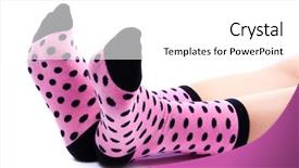  Presentation with socks - Amazing slide set having female legs in colorful socks backdrop and a white colored foreground