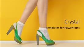  Presentation with green color - Slide deck with female legs in green high background and a gold colored foreground