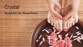  Presentation with spa - PPT layouts consisting of female legs in spa composition background and a coral colored foreground