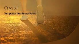  Presentation with asphalt - Slide set with female-legs-on-asphalt-background background and a gold colored foreground