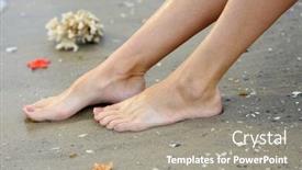  Presentation with shells - Slide set with sea border spa massage background - female legs with shells background and a gray colored foreground